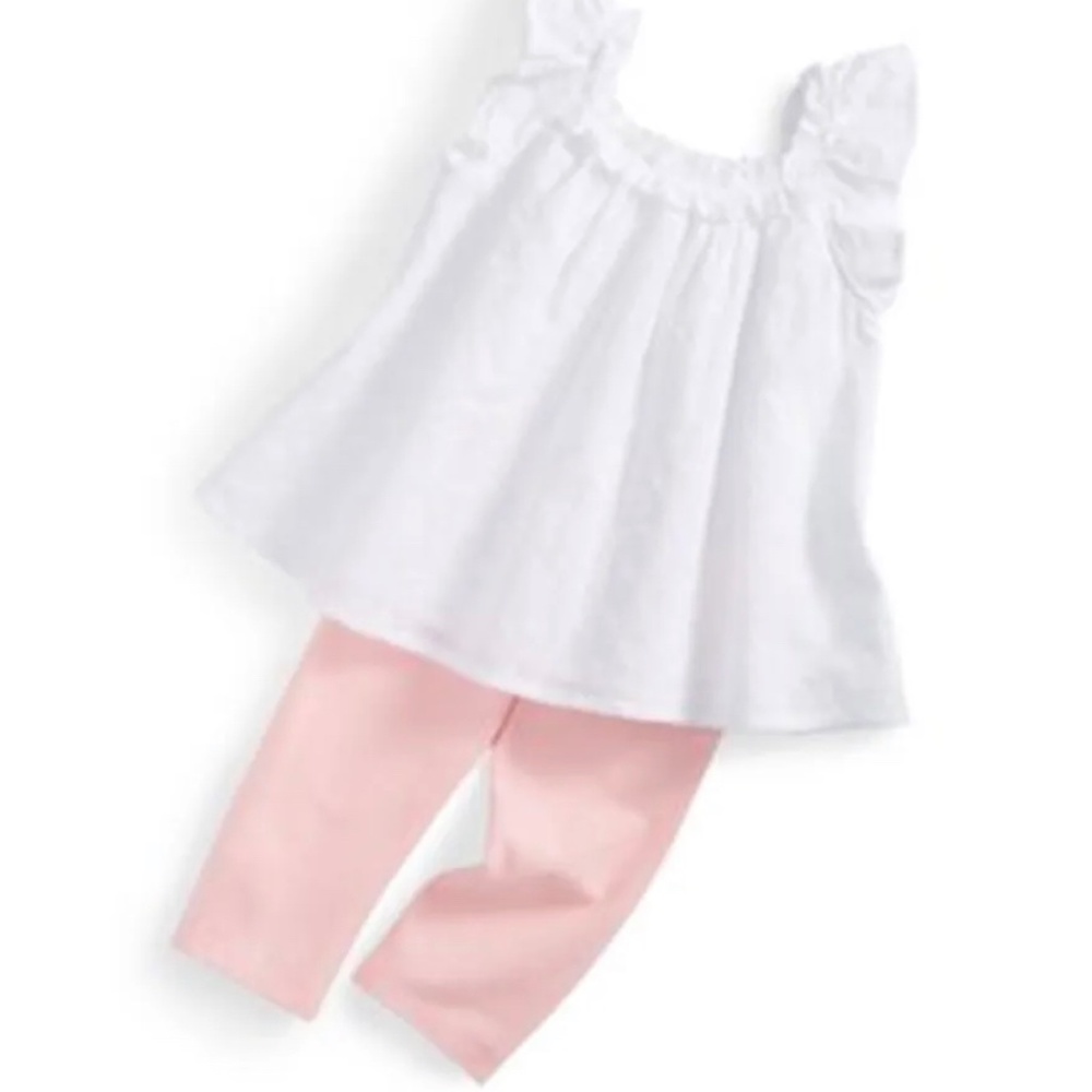 Baby Girls Eyelet Tunic and Bottoms, 2 Piece Set, Created for Macy's 0-3months